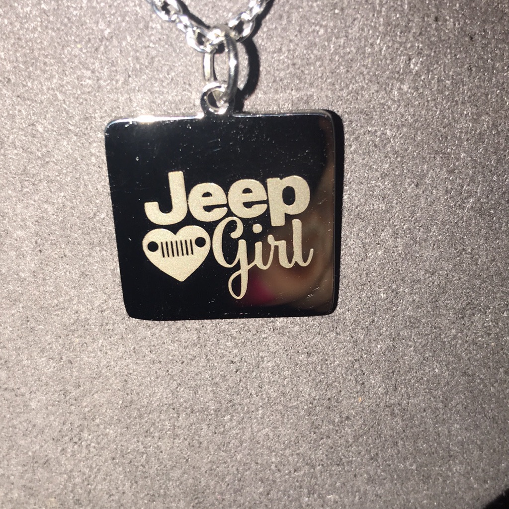 Jeep Girl Necklace Stainless Charm